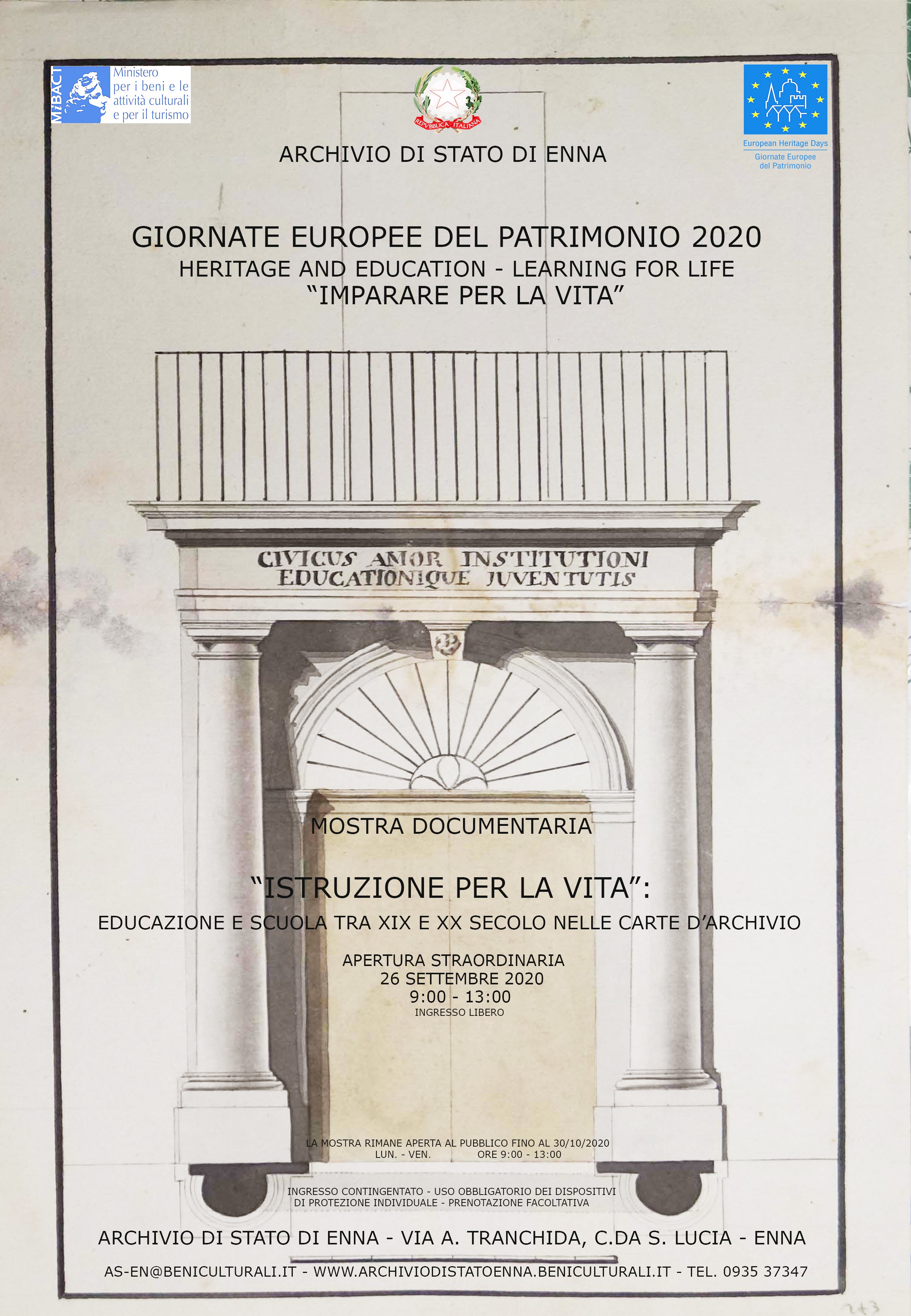 ”Istruzione per la vita”: Educazione e Scuola tra XIX e XX secolo nelle carte d’Archivio